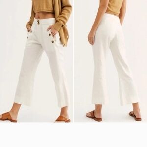 Jen's Pirate Booty White Cropped Wide-Leg Pants